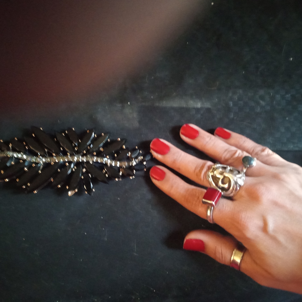 Oscar De La Renta Black Leaf Belt Oscar De La Renta